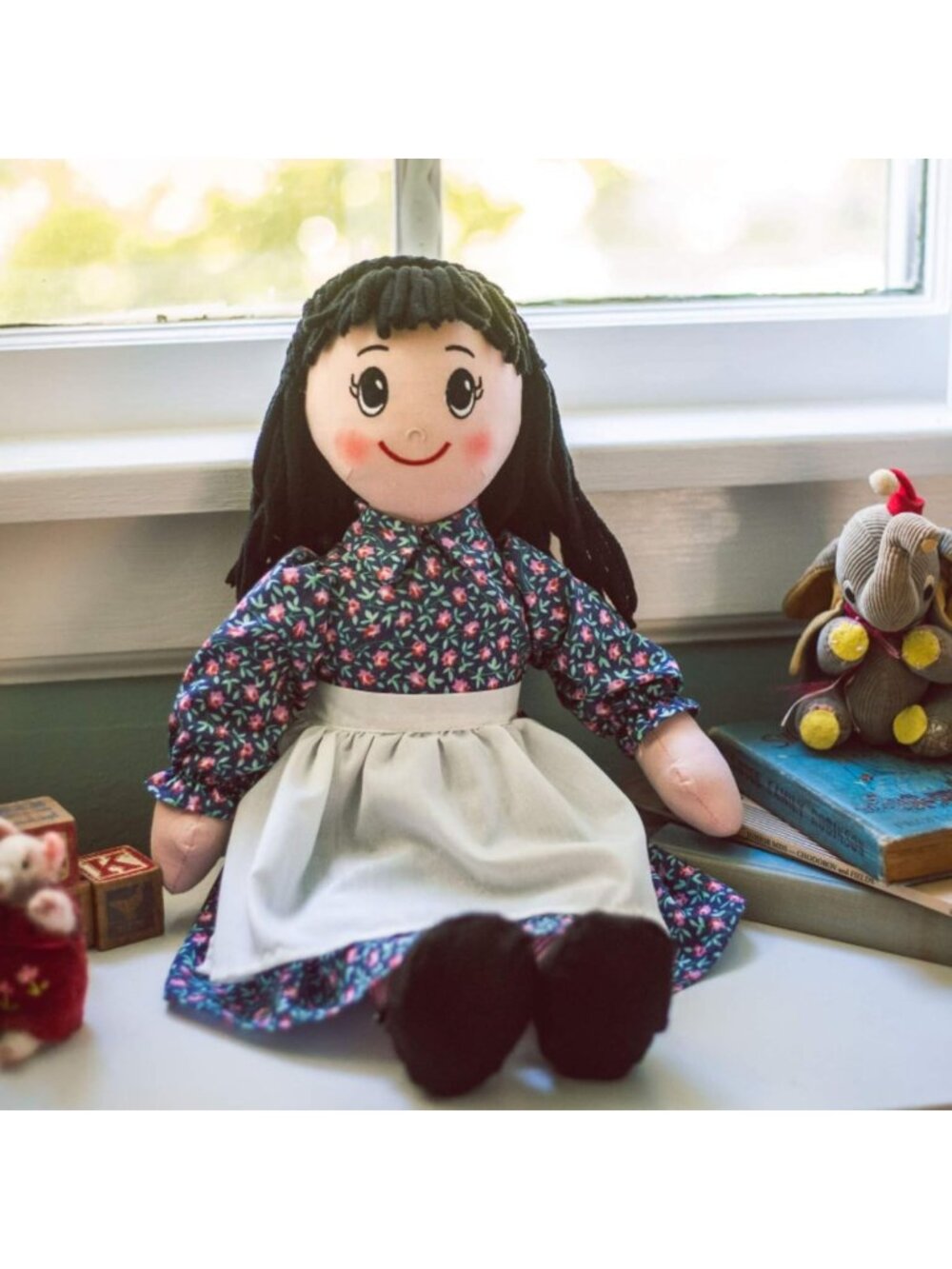 18" Girl Doll & Accessories Set, Historic American Rag Doll, Prairie Style